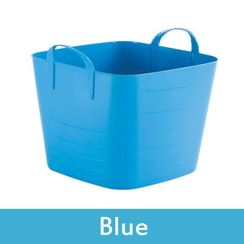 blue plastic storage boxes with lids