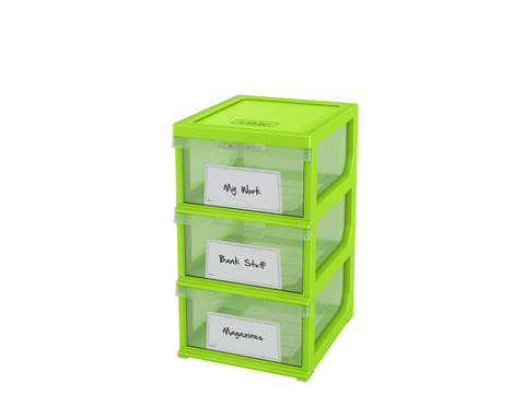 3 Storage Drawers with Erase Marker - 5L