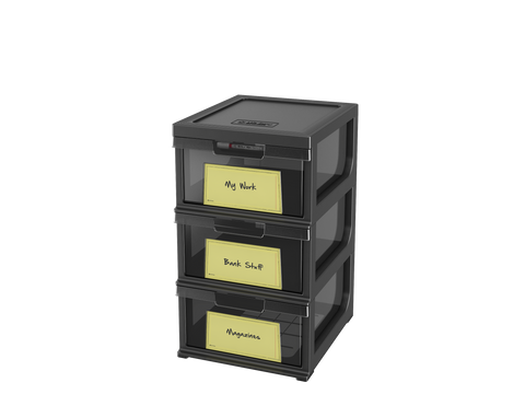 3 Storage Drawers with Erase Marker - 5L