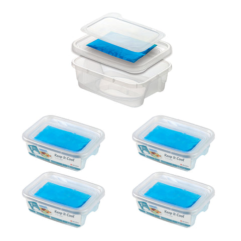 Lunch Boxes With Ice Pack Inside 1.9L - Set of 4