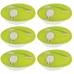 Green Salad Box with Fork & Sauce - Set of 6
