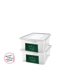 Storage Boxes with Erase Marker 11L - Set of 2