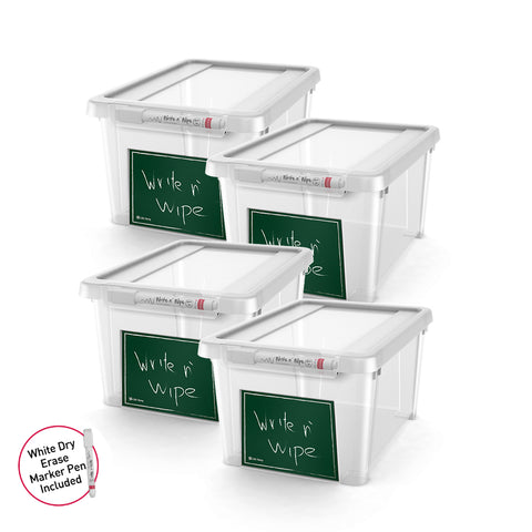 Storage Boxes with Erase Marker 5L - Set of 4